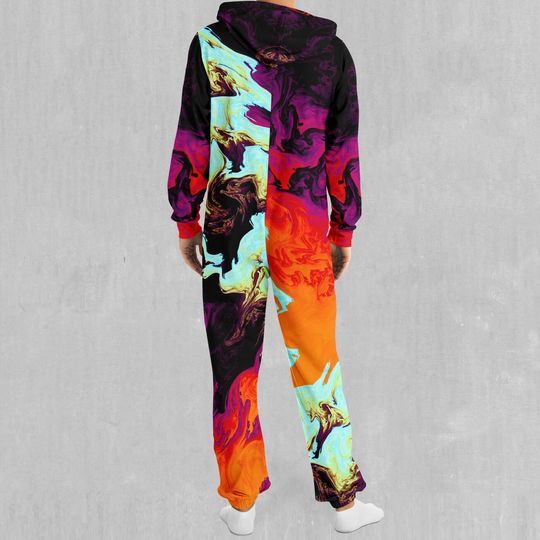 Lava Bath Psychedelic Adult  Zip Up Jumpsuit Pajamas