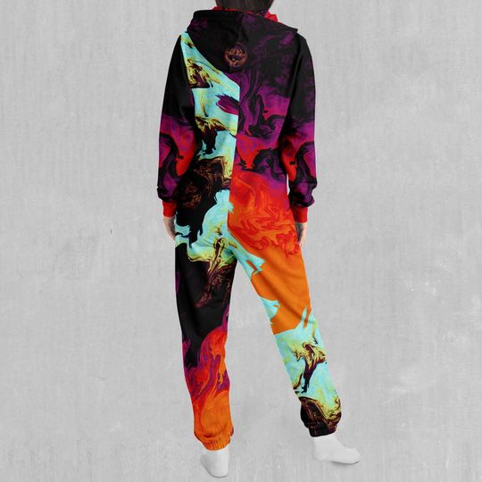 Lava Bath Psychedelic Adult  Zip Up Jumpsuit Pajamas