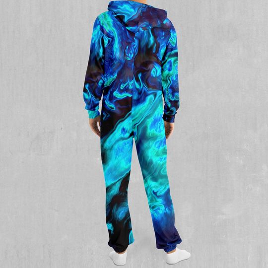 Enigma Sea Psychedelic Adult  Zip Up Jumpsuit Pajamas