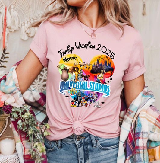 Custom Universal Studios Family Shirts, Matching Vacation Tees