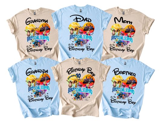 Custom Universal Studios Family Birthday Shirts: Matching Vacation Tees
