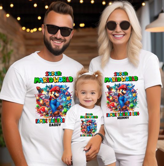 Super Mario World 2026 Family Vacation Shirt