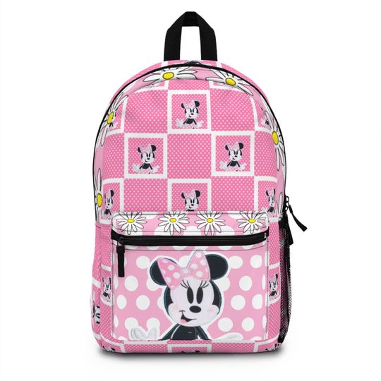 Minnie Mouse Checkerboard Backpack, Disney Backpack, Disney Park Bag, Disney School Bag