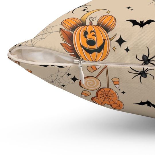 Magic Mouse Cartoon Pumpkin Tattoo Square Pillow Polyester Square Pillow