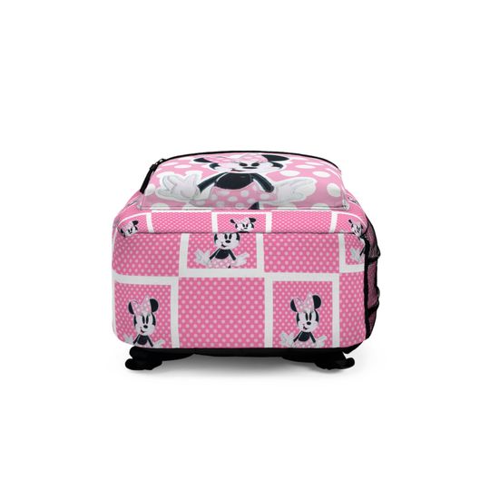 Minnie Mouse Checkerboard Backpack, Disney Backpack, Disney Park Bag, Disney School Bag