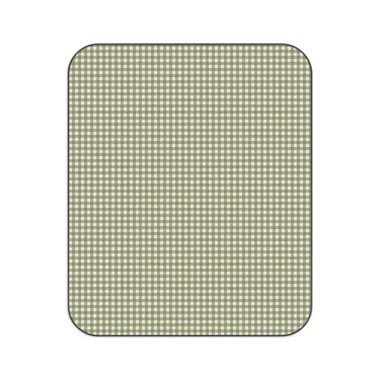 Sage Green Gingham Picnic Matsl Vintage Themed Picnic Matsl Rainbow Picnic