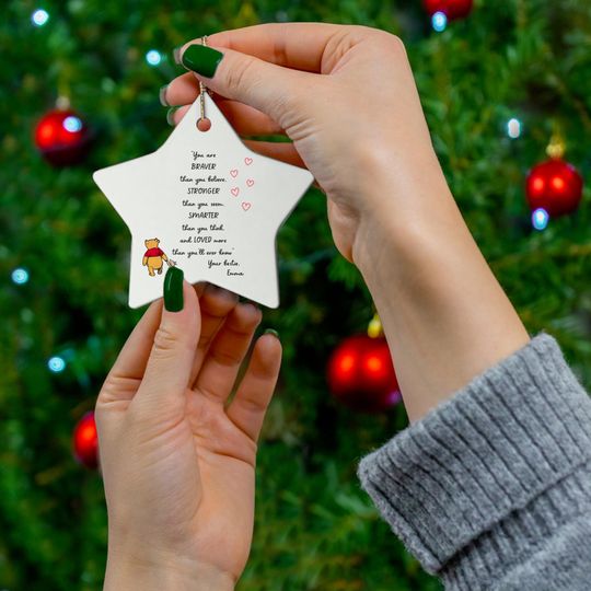 Winnie the Pooh Christmas Ornament: Personalized Ceramic Holiday Keepsake