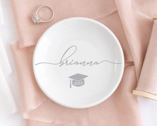 Graduation Jewelry Dish / Graduation Gift for Her / Personalized Trinket Dish