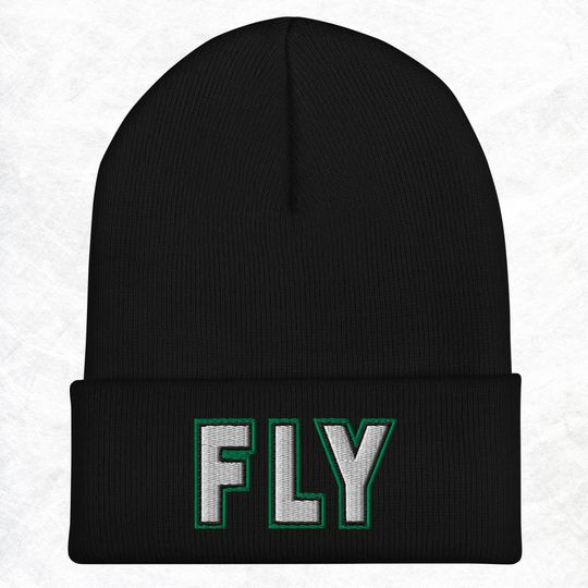 Fly Eagles Embroidered Beanie: Philadelphia Football Winter Hat