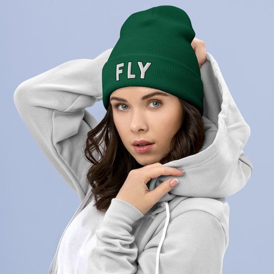 Fly Eagles Embroidered Beanie: Philadelphia Football Winter Hat