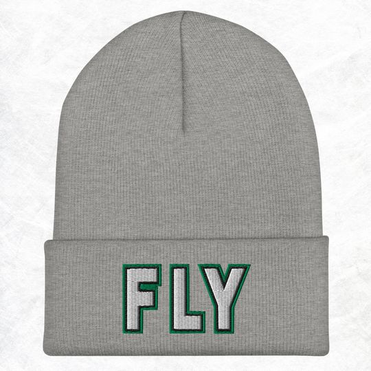 Fly Eagles Embroidered Beanie: Philadelphia Football Winter Hat