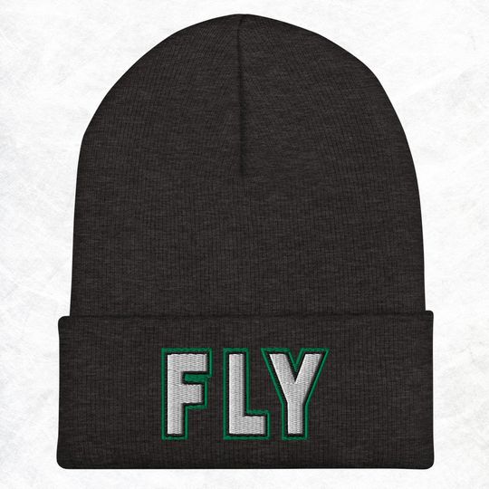Fly Eagles Embroidered Beanie: Philadelphia Football Winter Hat