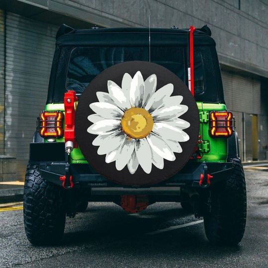 Artsy Daisy Flower Spare Tire Cover