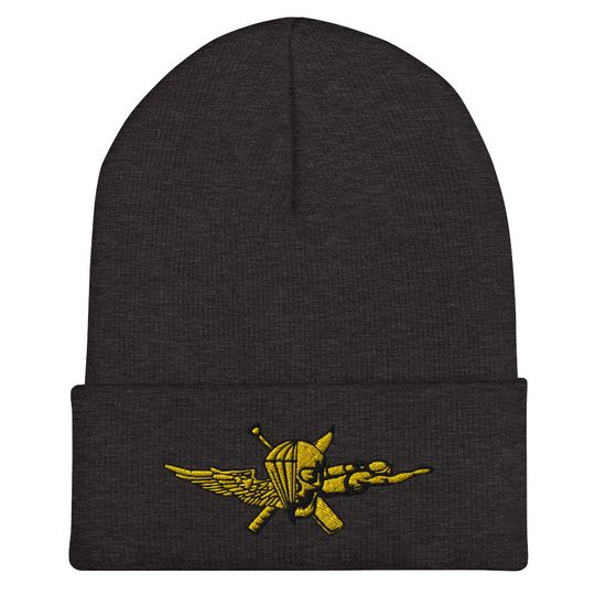 USMC Force Recon Emblem  FORECON Recon Jack Flag Design  U.S. Marine Corps Special Operations Logo Embroidered Cuffed Beanie