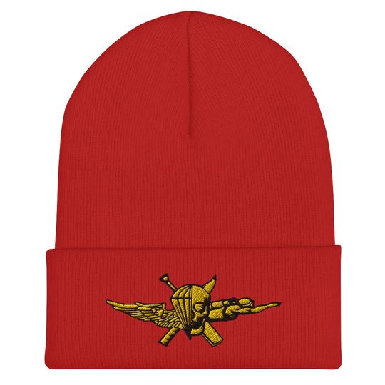 USMC Force Recon Emblem  FORECON Recon Jack Flag Design  U.S. Marine Corps Special Operations Logo Embroidered Cuffed Beanie
