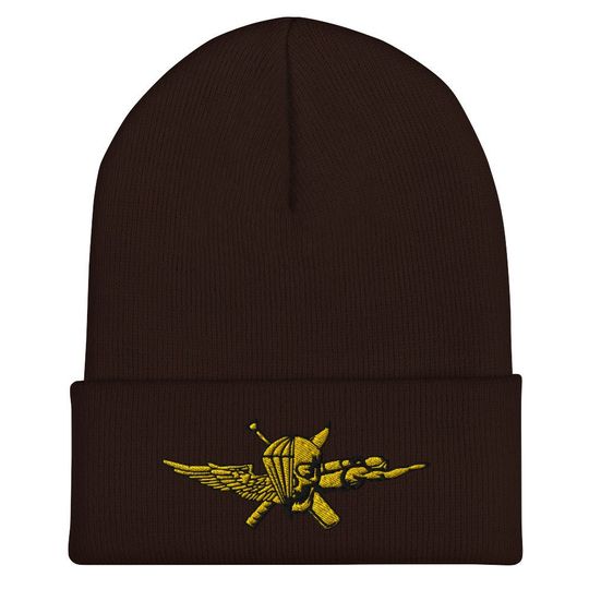 USMC Force Recon Emblem  FORECON Recon Jack Flag Design  U.S. Marine Corps Special Operations Logo Embroidered Cuffed Beanie