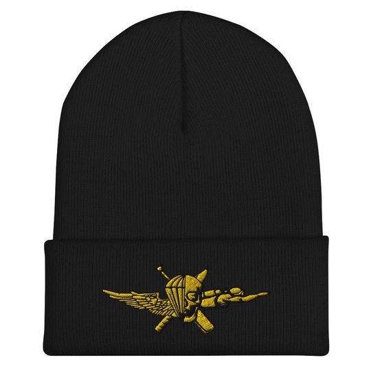 USMC Force Recon Emblem  FORECON Recon Jack Flag Design  U.S. Marine Corps Special Operations Logo Embroidered Cuffed Beanie