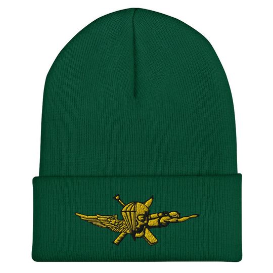 USMC Force Recon Emblem  FORECON Recon Jack Flag Design  U.S. Marine Corps Special Operations Logo Embroidered Cuffed Beanie