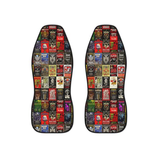 Black Death Metal Car Seat Covers