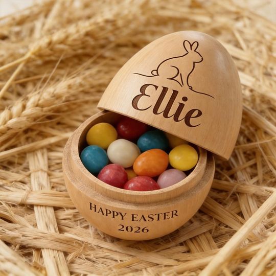 Personalized Musical Wooden Easter Egg Shakers,Engraved Egg Shaker Kids,Custom Easter Gift, Kids Musical Instrument,Baby First Easter