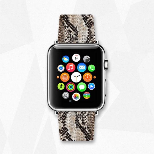 Snakeskin Leather Apple Watch Band