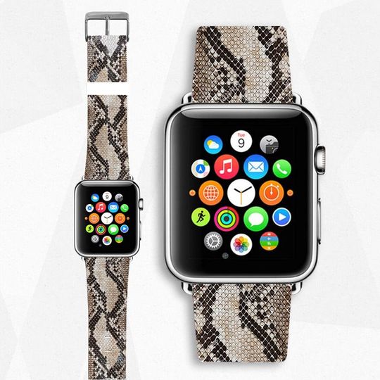 Snakeskin Leather Apple Watch Band