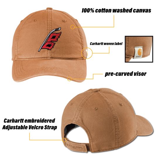 Carolina Hurricanes Flag Hat - Carhartt Velcro Strap Cap - Hockey Gift