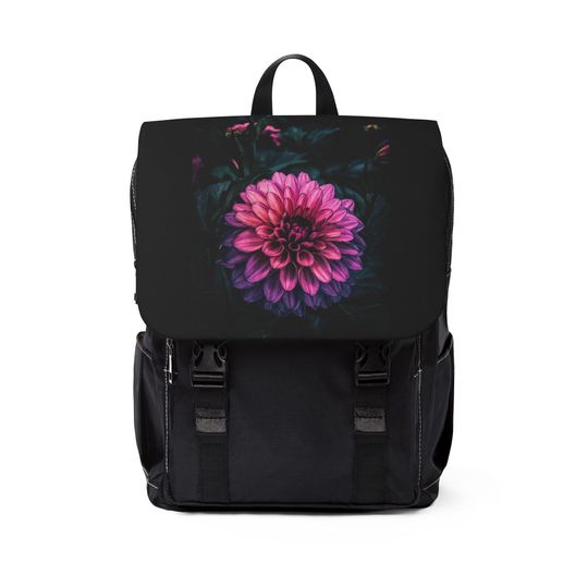 Dahlia Flower Unisex Casual Shoulder Backpack
