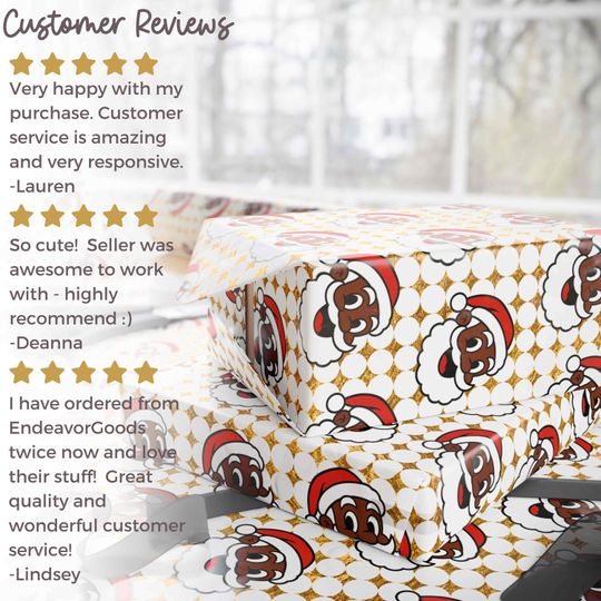 Christmas Wrapping Paper Rolls Black Family Christmas Gift Wrap Holiday Gift Wrap Custom Name Wrapping Paper African American Santa