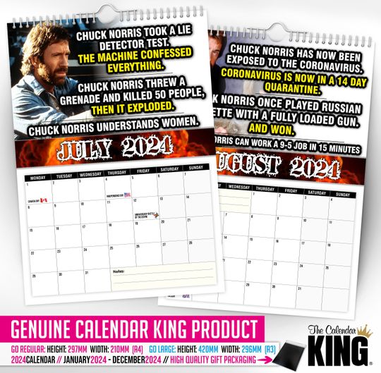 Chuck Norris - 2024 Wall Calendar, Funny, Gift Idea, Novelty, Humour