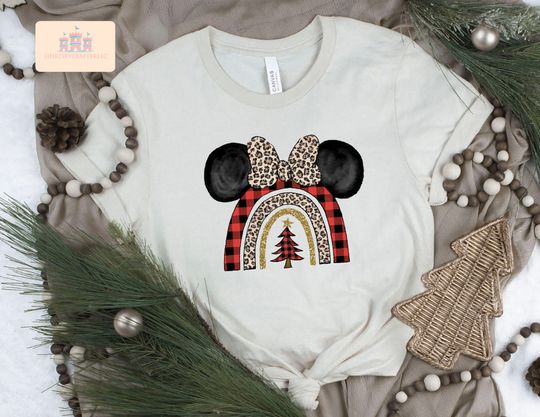 Minnie Mouse Rainbow Christmas shirt, Disney Christmas Shirt