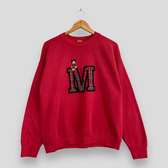 Vintage 1990s MICKEY MOUSE Crewneck Sweatshirt Medium Mickey Mouse Embroidery