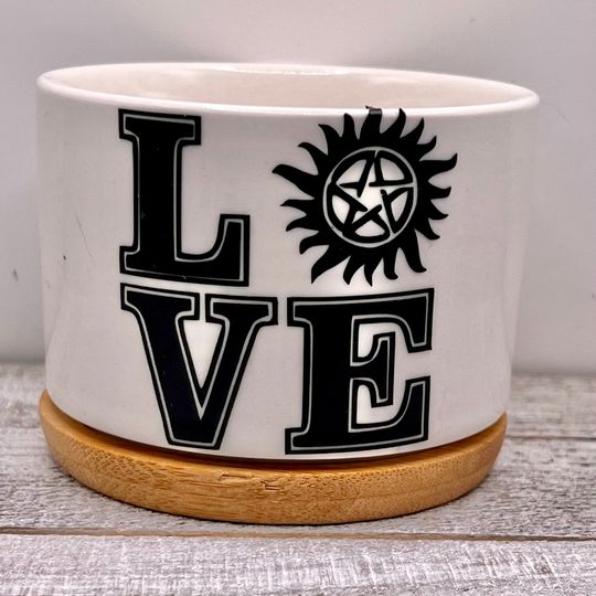 Supernatural Sam Dean Winchester Tattoo Inspired Plant Pot