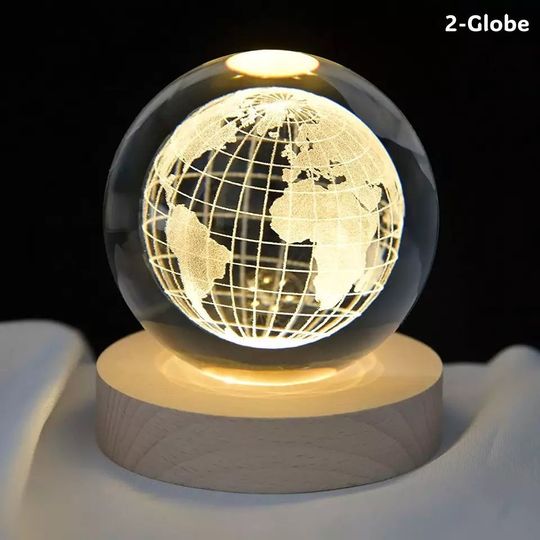 Personalized 3D Galaxy Crystal Ball LED Night Light: Custom Solar System