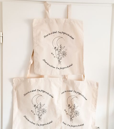 Marjorie Never Be to clever Bag| Bohemian Hippie Moon bag| Taylorr Swifts Evermore inspired  Eco Friendly Bag | NourDesign