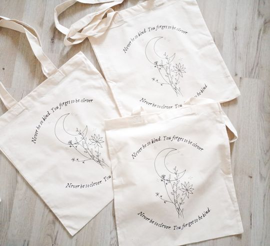 Marjorie Never Be to clever Bag| Bohemian Hippie Moon bag| Taylorr Swifts Evermore inspired  Eco Friendly Bag | NourDesign