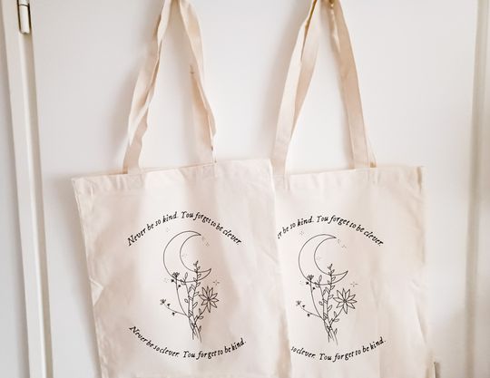 Marjorie Never Be to clever Bag| Bohemian Hippie Moon bag| Taylorr Swifts Evermore inspired  Eco Friendly Bag | NourDesign