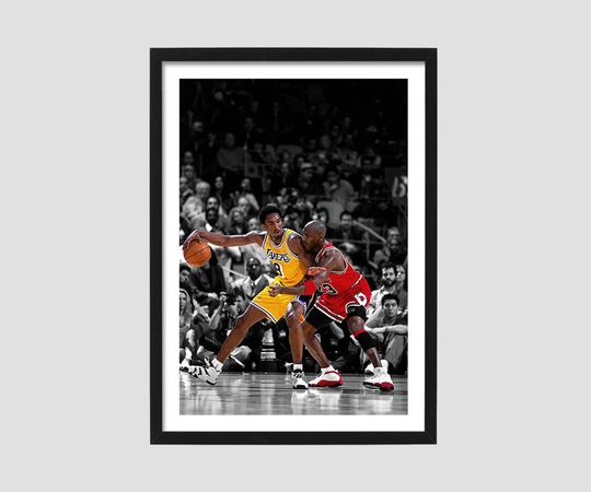 Kobe Bryant Michael Jordan 1998 Photo Poster