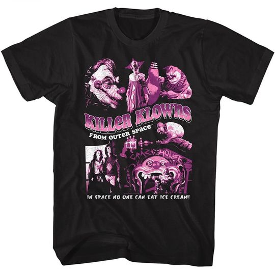 Killer Klowns from Outer Space Klowns Collage Black Shirts