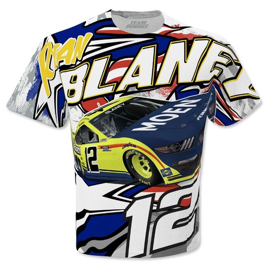 Ryan Blaney #12 MOEN Patriotic Blue Sublimated Shirt