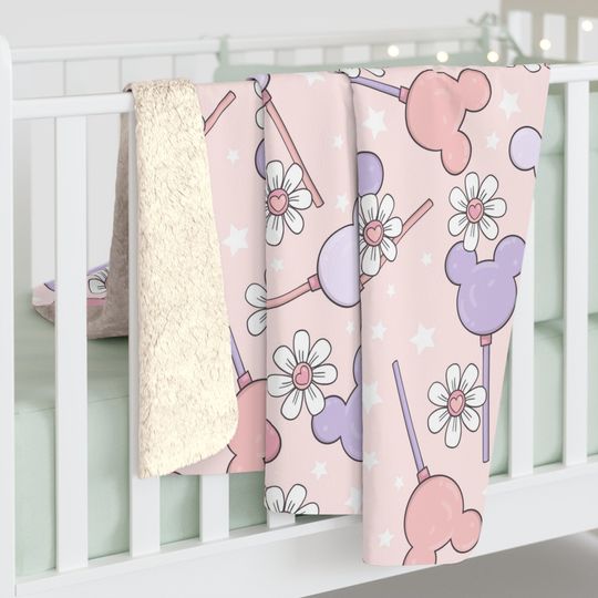 Disney Valentine's Throw Blanket, Disney Blanket, Mickey Lollipop Blanket