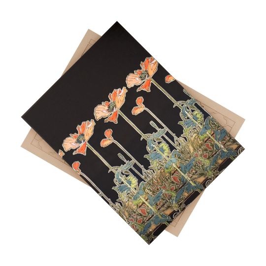 Art Nouveau Ceramic Tile, Alphonse Mucha Poppies Decor, Wall Art