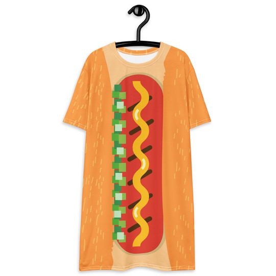 Hot Dog costume T-shirt dress, Halloween, BBQ party, 4th of July outfit, summer outfit