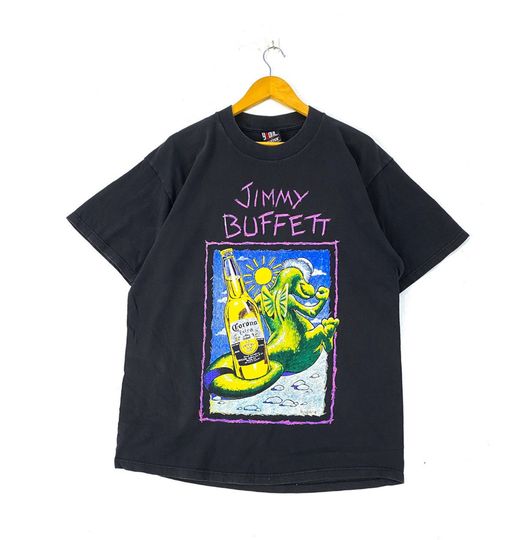 Vintage 90s 1994 jimmy buffett fruitcakes album tour singles american singer songwritter fullprint allover print promo t-shirts