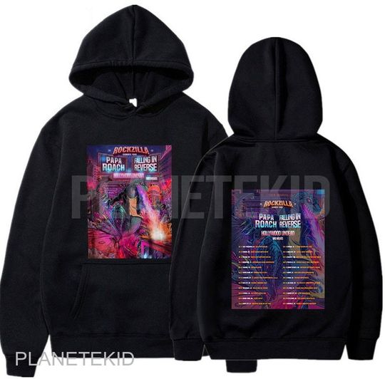 Rockzilla The Second Leg Tour 2023 Tee, Papa Roach Falling In Reverse hoodie