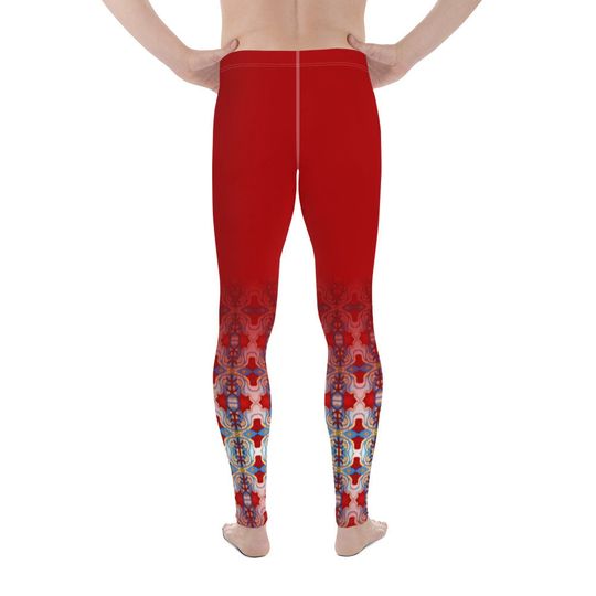 Men's leggings Red Pattern Venado Azul Matching EDM Festival
