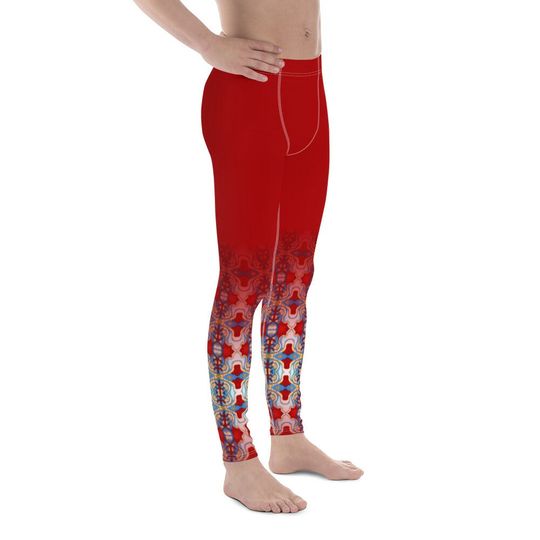 Men's leggings Red Pattern Venado Azul Matching EDM Festival