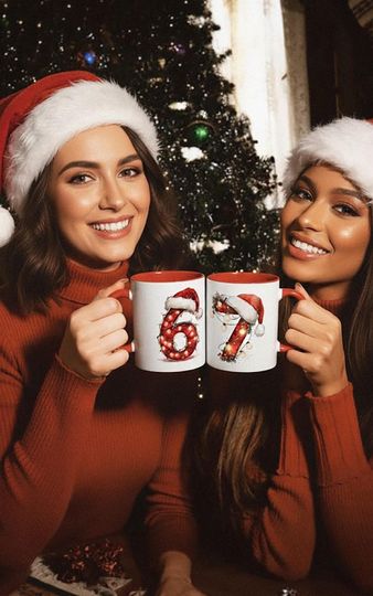 67 Christmas Accent Mug, 6 7 Mug, Six Seven Christmas Accent Coffee Mug