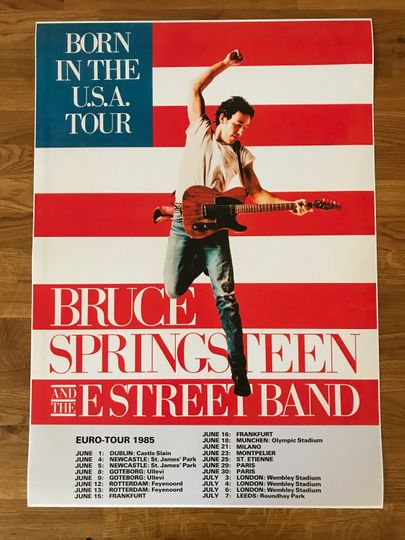 Bruce Springsteen Born in the USA UK Tour Poster