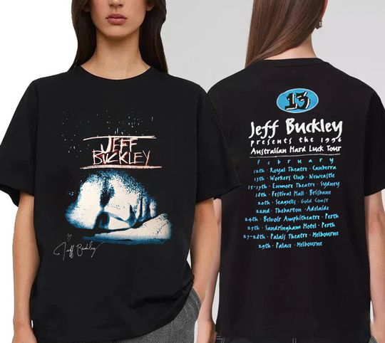 Vintage 1996 Jeff Buckley Hard Luck Tour T-Shirt, 90s Jeff Buckley Concert Tour T-Shirt